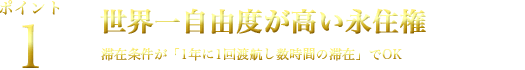 世界一自由度が高い永住権
